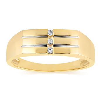 Luminesce Lab Grown Diamond Gents Ring in Gold Plated Sterling Silver