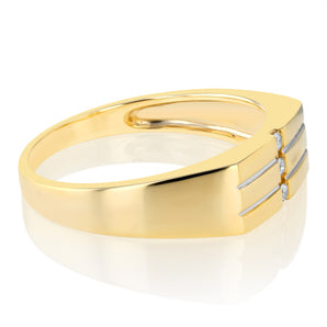 Luminesce Lab Grown Diamond Gents Ring in Gold Plated Sterling Silver