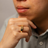 Luminesce Lab Grown Diamond Gents Ring in Gold Plated Sterling Silver