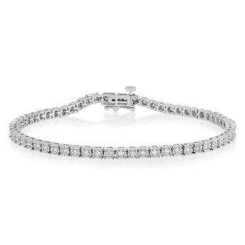 Luminesce Lab Grown 1 Carat Diamond Tennis Bracelet in Sterling Silver