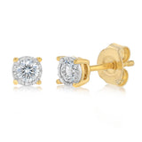 Luminesce Lab Grown 1/4 Carat Diamond Stud Earrings in Gold Plated Sterling Silver