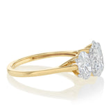 Luminesce Lab Grown 3 Carat Diamond Trilogy Oval Ring in 9ct Yellow Gold