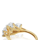 Luminesce Lab Grown 3 Carat Diamond Trilogy Oval Ring in 9ct Yellow Gold