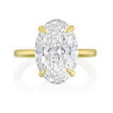 Luminesce Lab Grown 6 Carat Diamond Oval Solitaire Ring in 9ct Yellow Gold