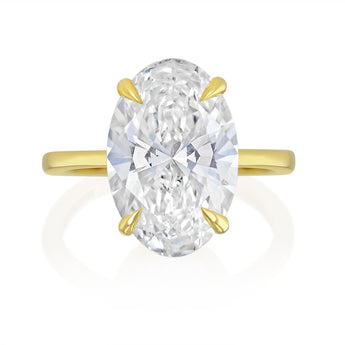 Luminesce Lab Grown 6 Carat Diamond Oval Solitaire Ring in 9ct Yellow Gold