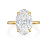 Luminesce Lab Grown 6 Carat Diamond Oval Solitaire Ring in 9ct Yellow Gold