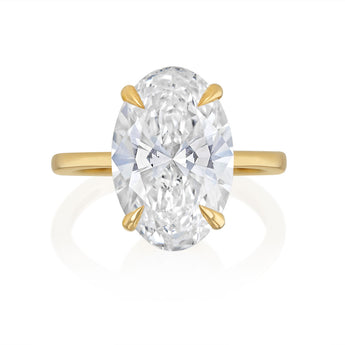 Luminesce Lab Grown 6 Carat Diamond Oval Solitaire Ring in 9ct Yellow Gold