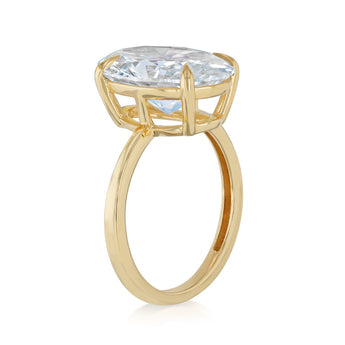 Luminesce Lab Grown 6 Carat Diamond Oval Solitaire Ring in 9ct Yellow Gold