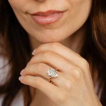 Luminesce Lab Grown 6 Carat Diamond Oval Solitaire Ring in 9ct Yellow Gold