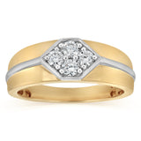 Luminesce Lab Grown 1/2 Carat Diamond Gents Ring in Gold Plated Sterling Silver