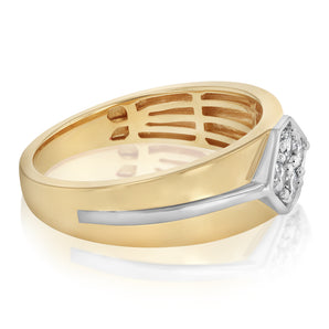 Luminesce Lab Grown 1/2 Carat Diamond Gents Ring in Gold Plated Sterling Silver