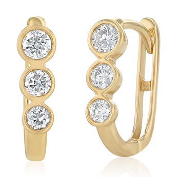 Luminesce Lab Grown 1/4 Carat Diamond Hoop Earrings in Gold Plated Sterling Silver