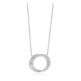 Luminesce Lab Grown 1/5 Carat Diamond Circle Pendant on Cable Chain in Sterling Silver