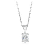Luminesce Lab Grown 0.70 Carat Diamond Emerald Pendant on Cable Chain in Sterling Silver