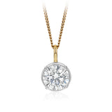 Luminesce Lab Grown 1.70 Carat Diamond Pendant in 9ct Yellow Gold and Sterling Silver