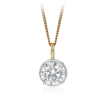 Luminesce Lab Grown 1.70 Carat Diamond Pendant in 9ct Yellow Gold and Sterling Silver