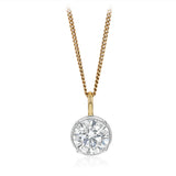 Luminesce Lab Grown 1.70 Carat Diamond Pendant in 9ct Yellow Gold and Sterling Silver
