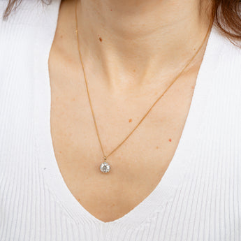 Luminesce Lab Grown 1.70 Carat Diamond Pendant in 9ct Yellow Gold and Sterling Silver