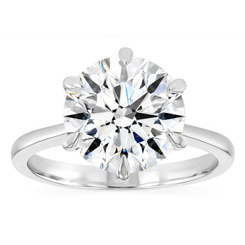Luminesce Lab Grown 4 Carat Diamond Solitaire Ring in Sterling Silver