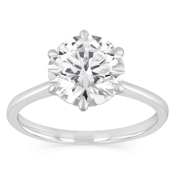 Luminesce Lab Grown 4 Carat Diamond Solitaire Ring in Sterling Silver
