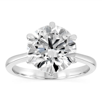 Luminesce Lab Grown 4 Carat Diamond Solitaire Ring in Sterling Silver