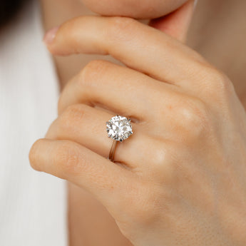 Luminesce Lab Grown 4 Carat Diamond Solitaire Ring in Sterling Silver