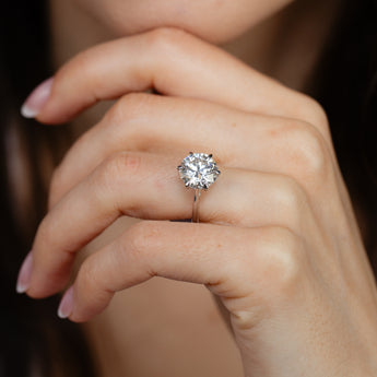 Luminesce Lab Grown 4 Carat Diamond Solitaire Ring in Sterling Silver