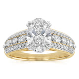 Luminesce Lab Grown 2 Carat Diamond Ring in 9ct Yellow and White Gold
