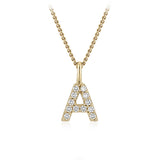 Personalised 9ct Yellow Gold Initial A Pendant with Luminesce Lab Grown Diamonds