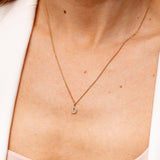 Personalised 9ct Yellow Gold Initial D Pendant with Luminesce Lab Grown Diamonds