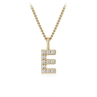 Personalised 9ct Yellow Gold Initial Pendant with Luminesce Lab Grown Diamonds