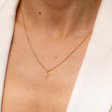 Personalised 9ct Yellow Gold Initial F Pendant with Luminesce Lab Grown Diamonds