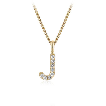 Personalised 9ct Yellow Gold Initial Pendant with Luminesce Lab Grown Diamonds