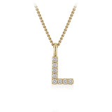 Personalised 9ct Yellow Gold Initial L Pendant with Luminesce Lab Grown Diamonds