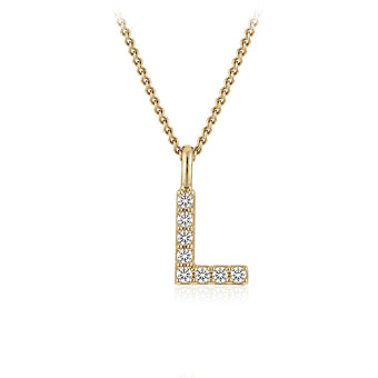 Personalised 9ct Yellow Gold Initial Pendant with Luminesce Lab Grown Diamonds