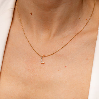 Personalised 9ct Yellow Gold Initial L Pendant with Luminesce Lab Grown Diamonds