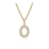 Personalised 9ct Yellow Gold Initial O Pendant with Luminesce Lab Grown Diamonds