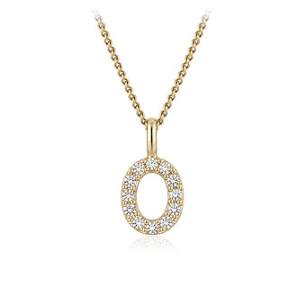 Personalised 9ct Yellow Gold Initial Pendant with Luminesce Lab Grown Diamonds