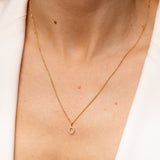 Personalised 9ct Yellow Gold Initial O Pendant with Luminesce Lab Grown Diamonds