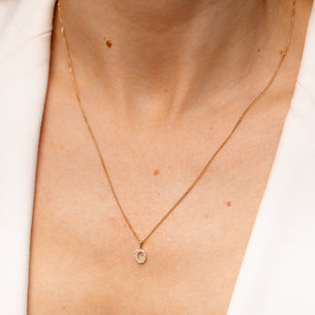Personalised 9ct Yellow Gold Initial O Pendant with Luminesce Lab Grown Diamonds