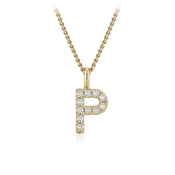 Personalised 9ct Yellow Gold Initial Pendant with Luminesce Lab Grown Diamonds