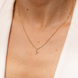 Personalised 9ct Yellow Gold Initial P Pendant with Luminesce Lab Grown Diamonds