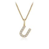 Personalised 9ct Yellow Gold Initial U Pendant with Luminesce Lab Grown Diamonds