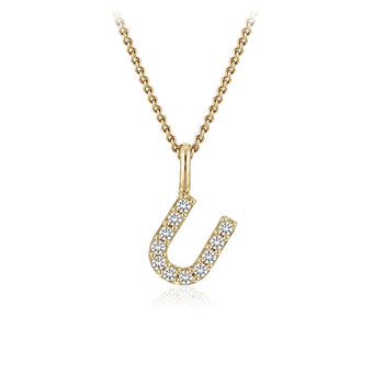 Personalised 9ct Yellow Gold Initial Pendant with Luminesce Lab Grown Diamonds