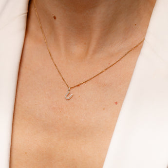 Personalised 9ct Yellow Gold Initial U Pendant with Luminesce Lab Grown Diamonds