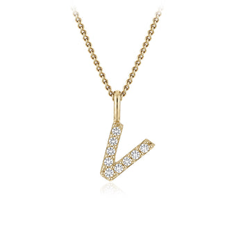 Personalised 9ct Yellow Gold Initial Pendant with Luminesce Lab Grown Diamonds