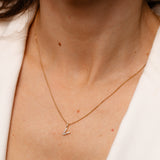 Personalised 9ct Yellow Gold Initial V Pendant with Luminesce Lab Grown Diamonds