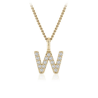Personalised 9ct Yellow Gold Initial Pendant with Luminesce Lab Grown Diamonds