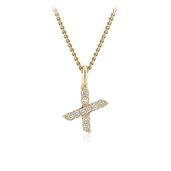 Personalised 9ct Yellow Gold Initial Pendant with Luminesce Lab Grown Diamonds