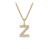 Personalised 9ct Yellow Gold Initial Z Pendant with Luminesce Lab Grown Diamonds